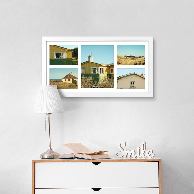 Collage Wood Picture Frame , White