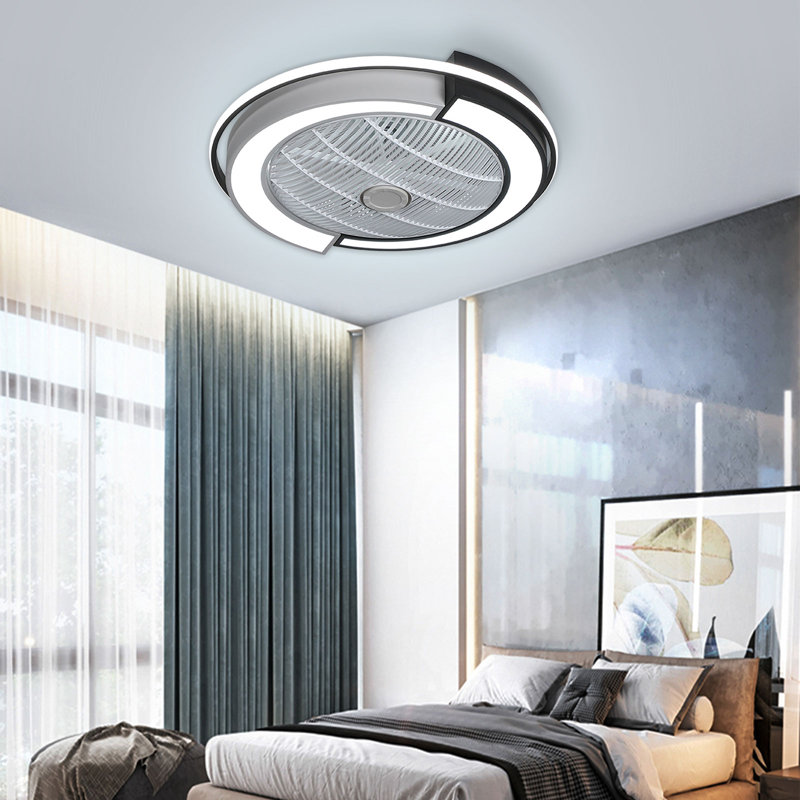 Huntland 23'' Ceiling Fan with LED Lights, Black/White