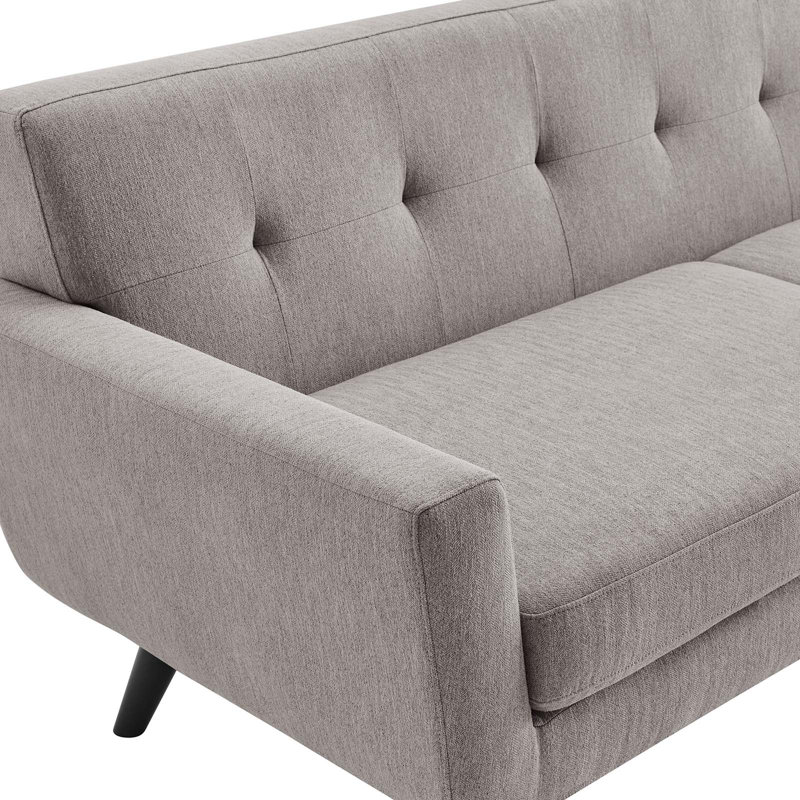 Engage Herringbone Fabric Sofa, Light Gray Fabric