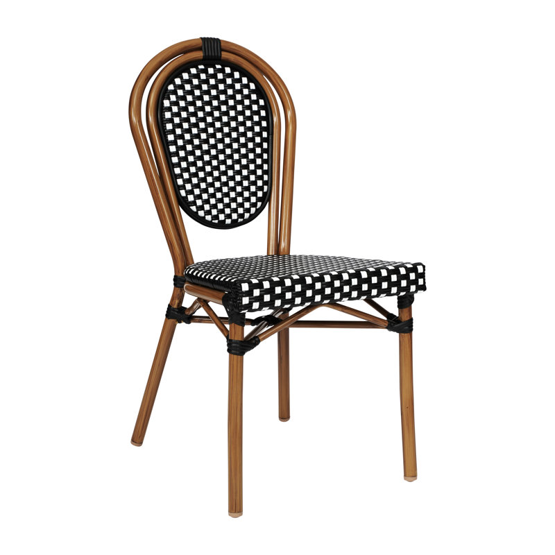 Chaises Paris empilables Cloquet, Noir / blanc / naturel, 1