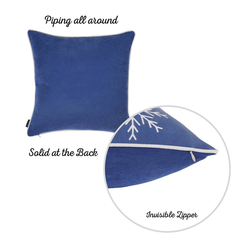  Throw Pillow, Blue/White, Polyester