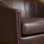 Fauteuil club en cuir reconstitué brun-657187228