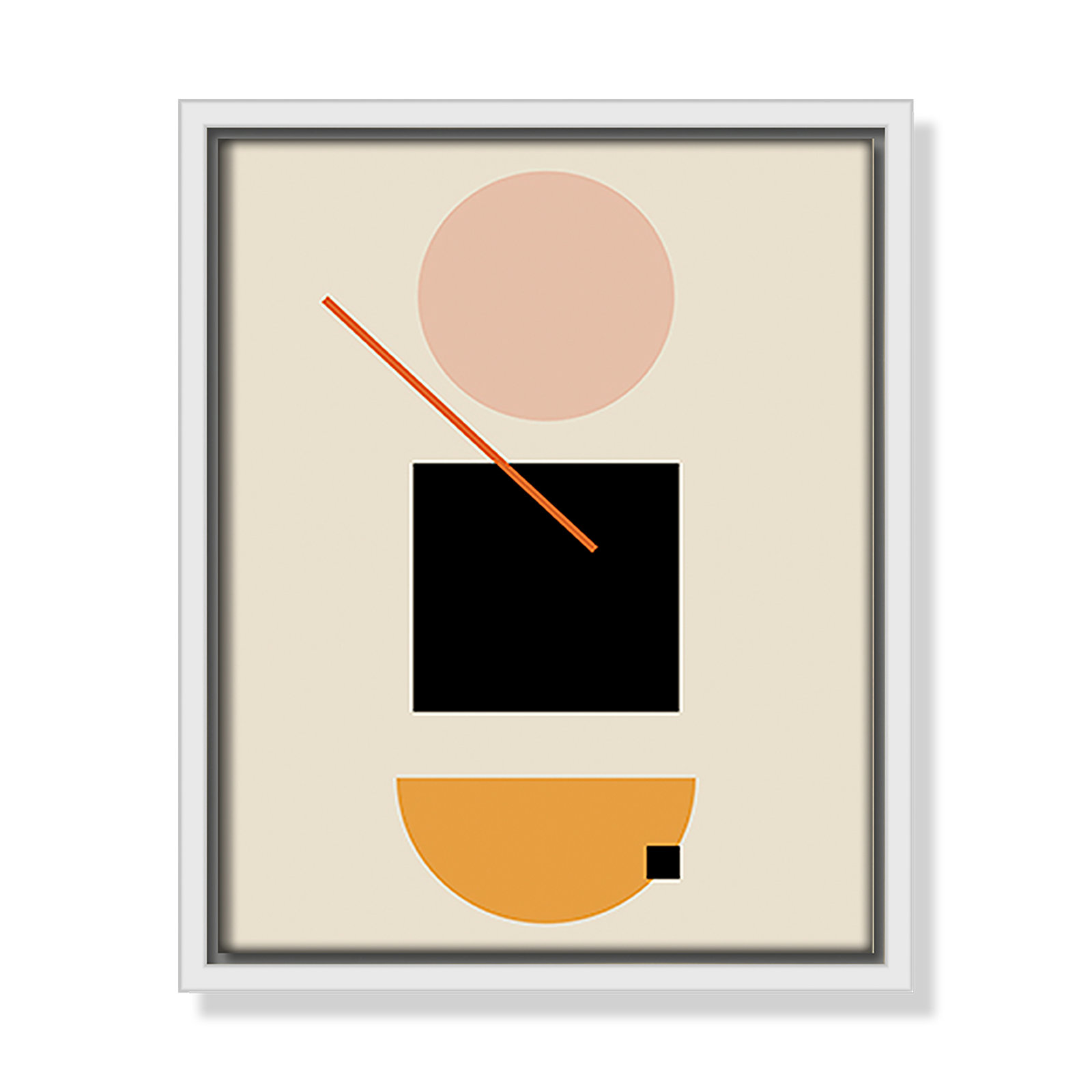 Simple Shapes by Daniela Santiago, 11.5" H x 9.5" W x 2" D, White Framed