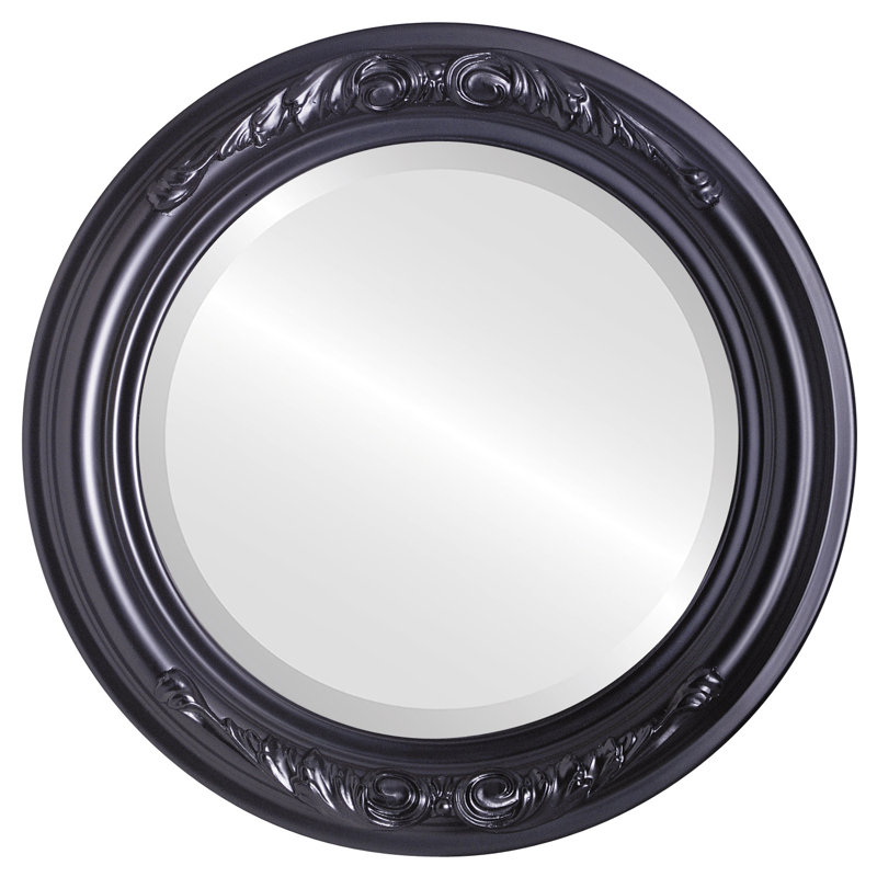 Miroir d'appoint Winfrey, H 17 po x l 17 po, Noir mat