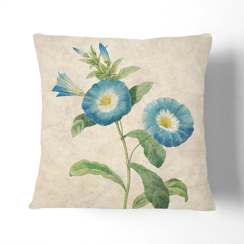 Field Bindweed Flowers by Pierre-Joseph Redoute Cushion with Filling, 40cm H x 40cm W x 15cm D