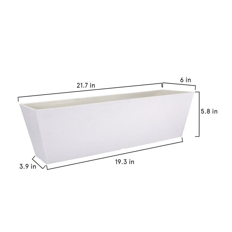 Ensemble de jardinières en plastique 2 pièces, Blanc