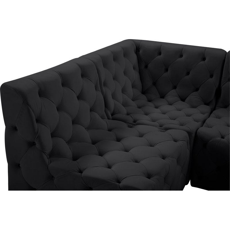 Canapé modulaire Klecka, Velours noir