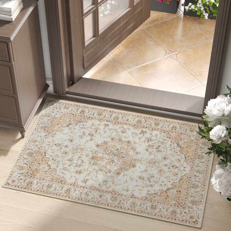 Washable Non-Slip Distressed Area Rug, Rectangle 2' x 3'