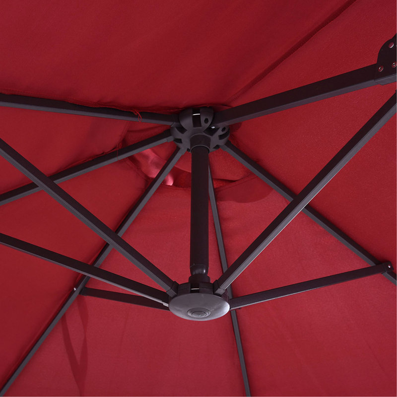 Très grand parasol d'extérieur de 15 pi Outsunny avec poignée à manivelle et bouches d'aération pour la cour, la terrasse, la piscine et le marché