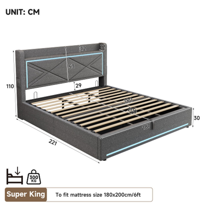Metal Ottoman Storage Bed