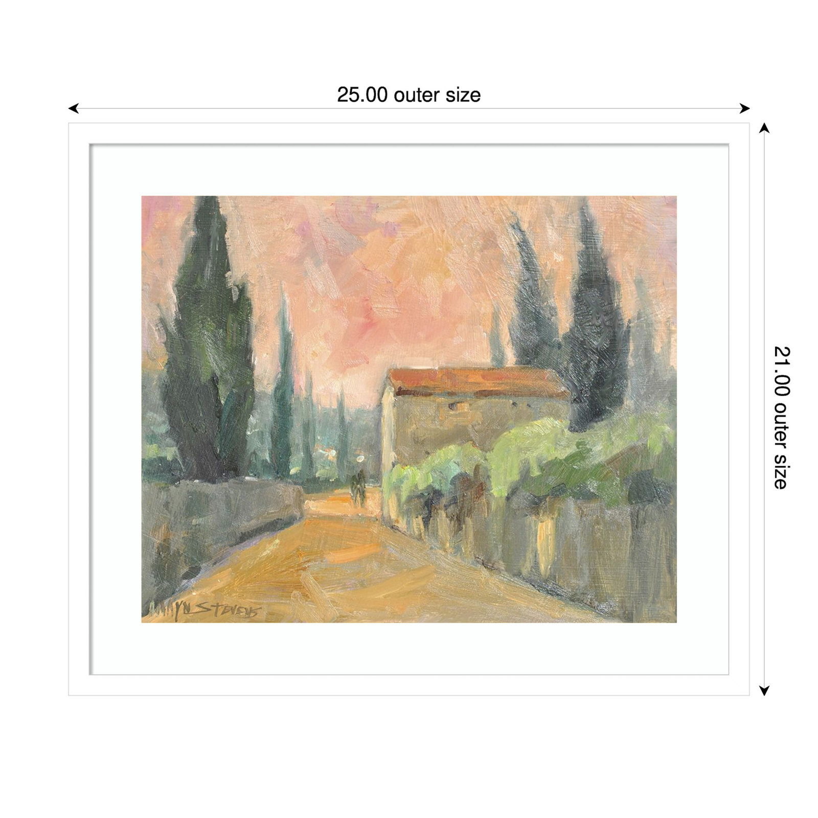 Tuscan Farmhouse Print, 21" H x 25" W, White