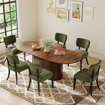 Table de salle à manger extensible avec 4/6 chaises sans accoudoirs pour la cuisine et le salon modernes