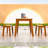 3-Piece Acacia Wood Dining Set with Table and 2 Benches for Indoor/ Outdoor Use