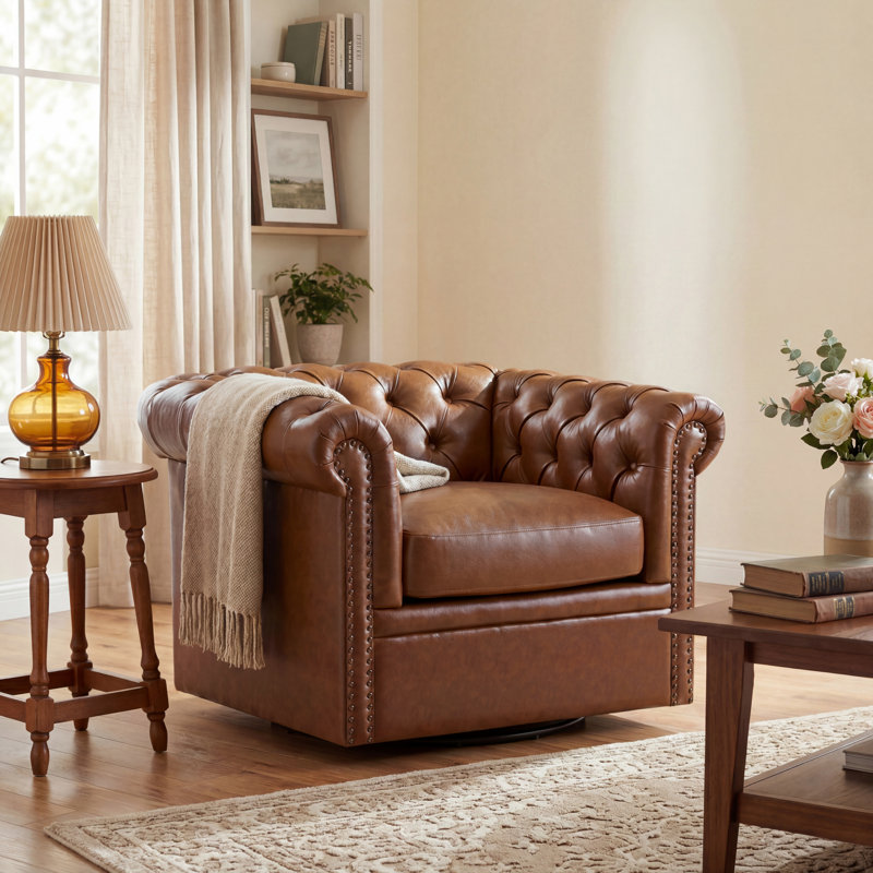 Fauteuil club pivotant Chesterfield