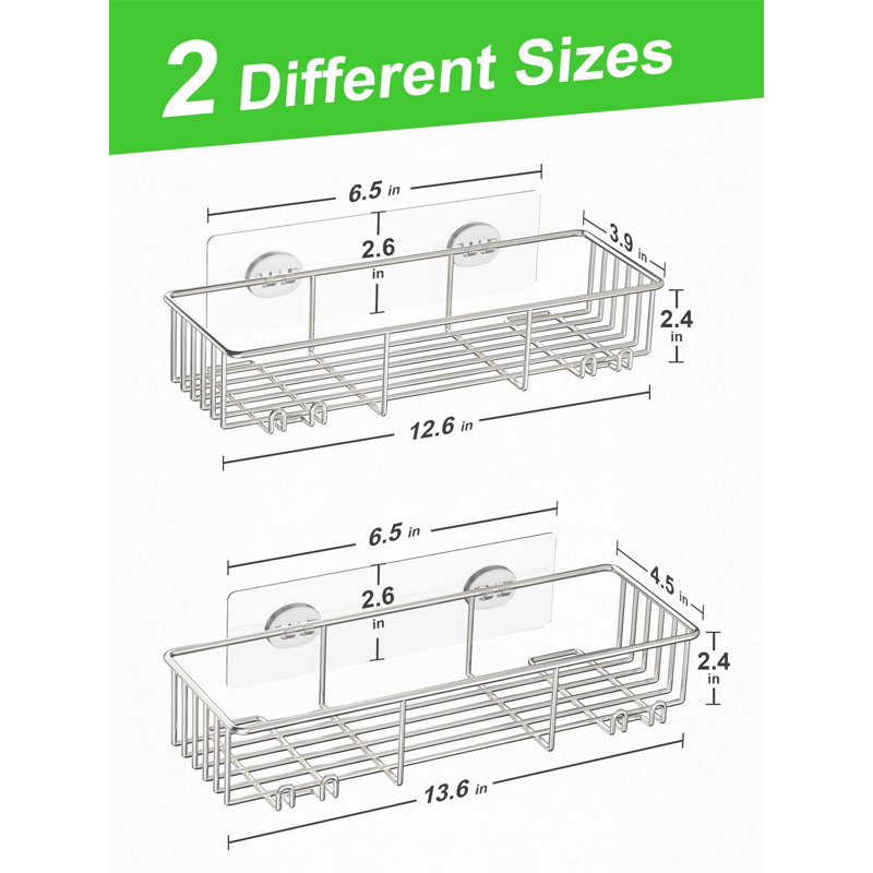 Schermerhorn Adhesive Stainless Steel Shower Caddy