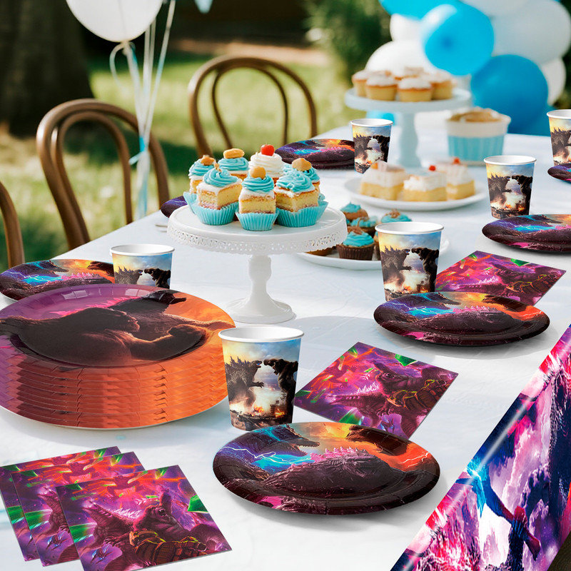 Godzilla Birthday Party Decoration Tableware Set, 66 Pcs Godzilla Party Supplies Tableware