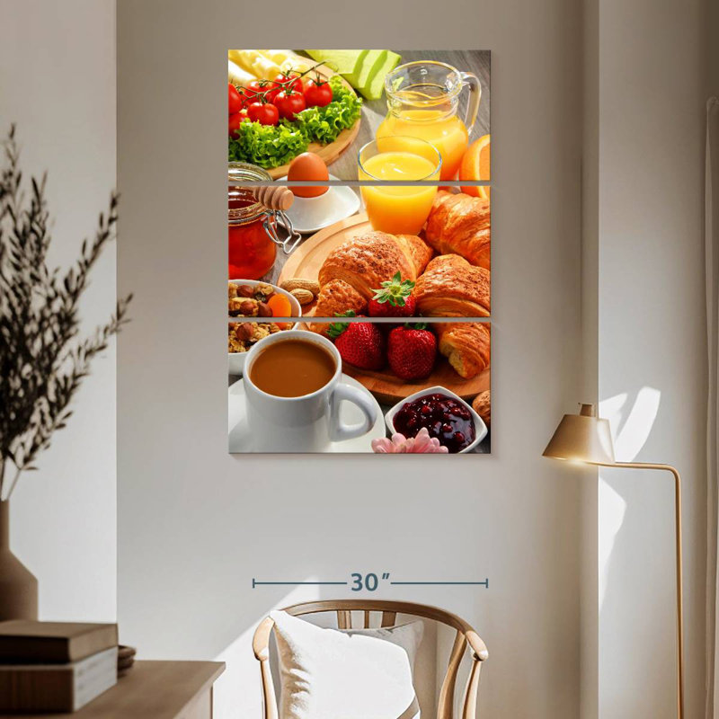 Petit déjeuner copieux, H 65 po x l 42 po
