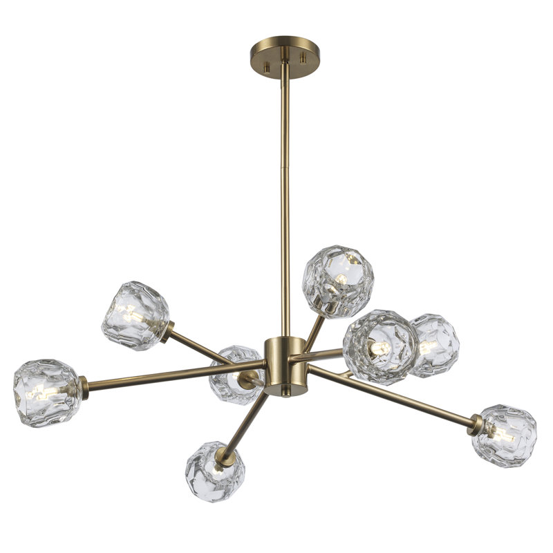 Lustre sphérique Spoutnik à 8 lumières Quaseem, Or antique