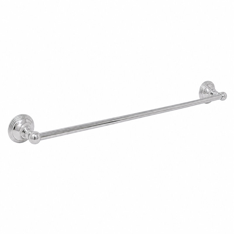 Barre à serviettes murale de style traditionnel 18 pi St. Lawrence, laiton massif et supports, H 1,75 po x L 33 po x P 2,4 po