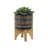 S/2 5/8" GLAZED PLANTER W/ STAND, BLACK