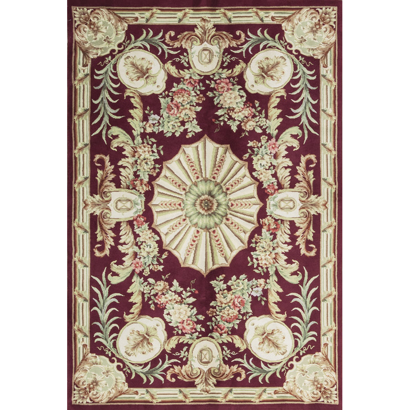 Hand-Knotted High-Quality Red Ivory Area Rug