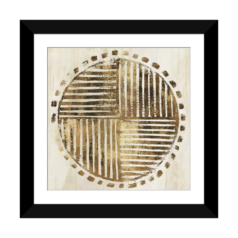 «African Lines I», impression sur toile, H 16 po x l 16 po x P 1 po, Papier d'art encadré noir, Blanc