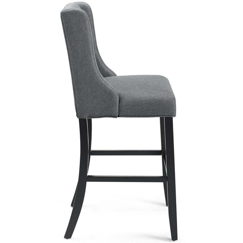Tabouret capitonné en tissu Baronet, gris, Tabouret de bar (hauteur de 30,5 po), 2
