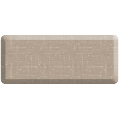 Anti-Fatigue Kitchen Comfort Mat, Modern Circuit Pattern in Tan