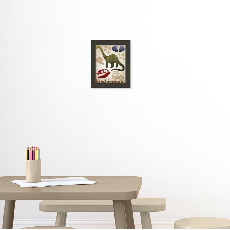 Adhésif décoratif dinosaures-03 ', H 12 po x l 10 po x P 0,625 po, Encadré plat à grain de bois noir