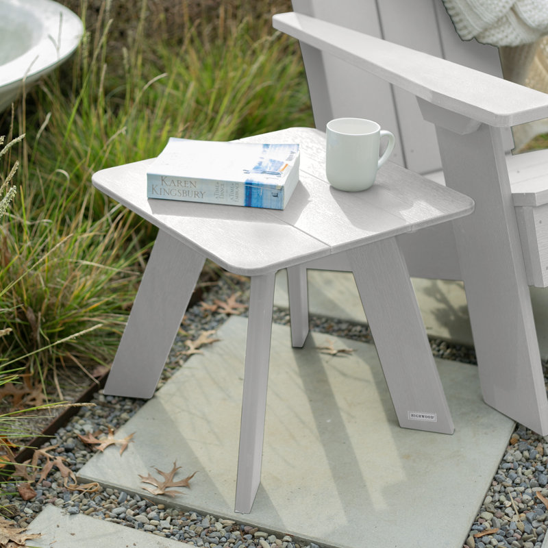 Byrnes Square Outdoor Side Table , 17.8'' in. W 17.8'' in. D, White