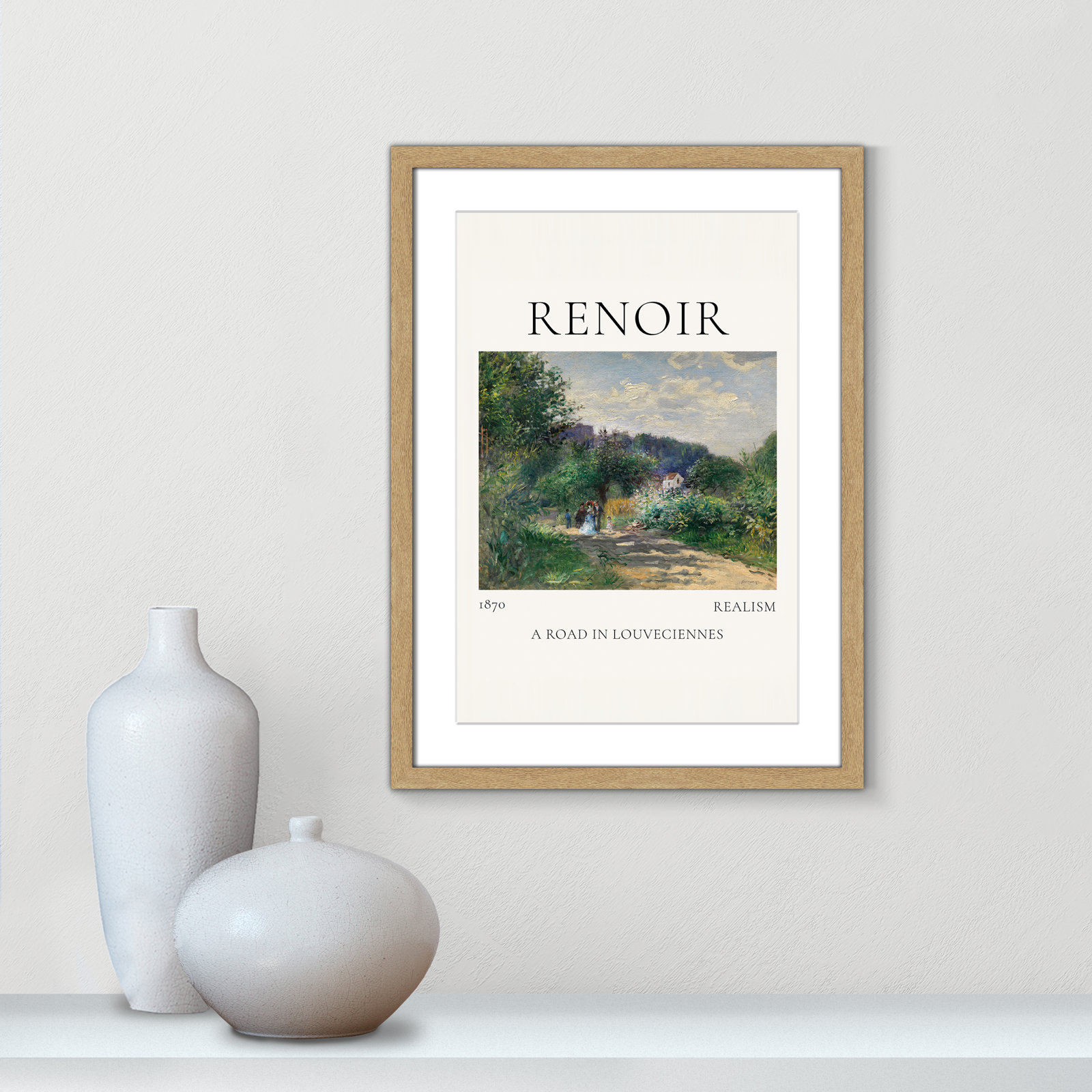Rocchetto "A Road in Louveciennes" Print, Natural Single Picture Frame, Yes, 23" H x 17" W x 1.25" D