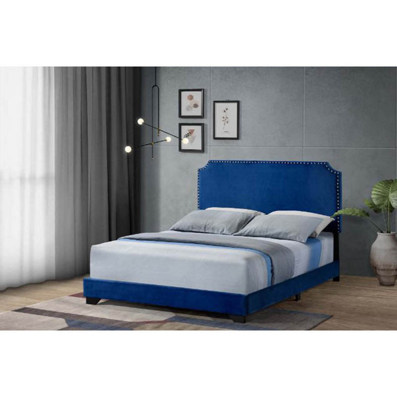 Valentin Upholstered Standard Bed, Blue