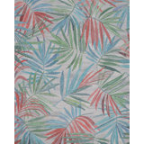 Palm Party Hand Tufted PET Indoor/Outdoor Rug in Gray/Blue/Pink