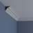 Endurathane Butterfly Crown Moulding, 2 1/2"H x 2 1/2"P x 3 5/8"F x 94 1/2"L, (2 1/2" Repeat), Factory Primed