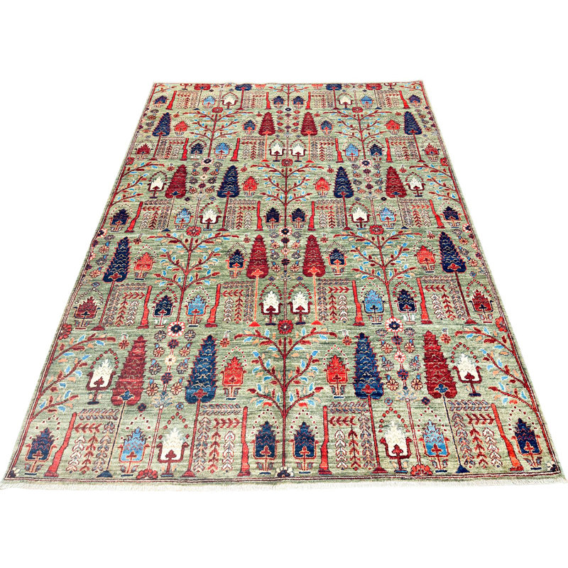 Tribal One-of-a-Kind 5'1" X 7' New Age Wool Area Rug in