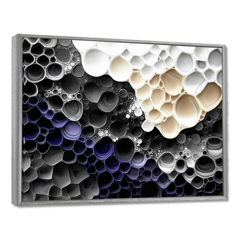 Décoration murale Celestial Dance Of Biometric Ink II - Encre liquide abstraite, H 24 po x l 32 po, Argent argent