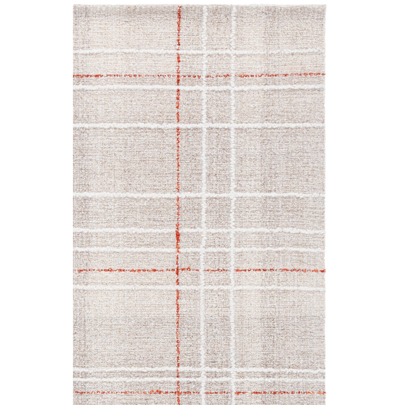 Genre 503 Hand Tufted 80% Wool; 20% Cotton Plaid Rug, Square 6'