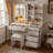 Dashona 39.4'' Wide Vanity Set With Glass Table Top