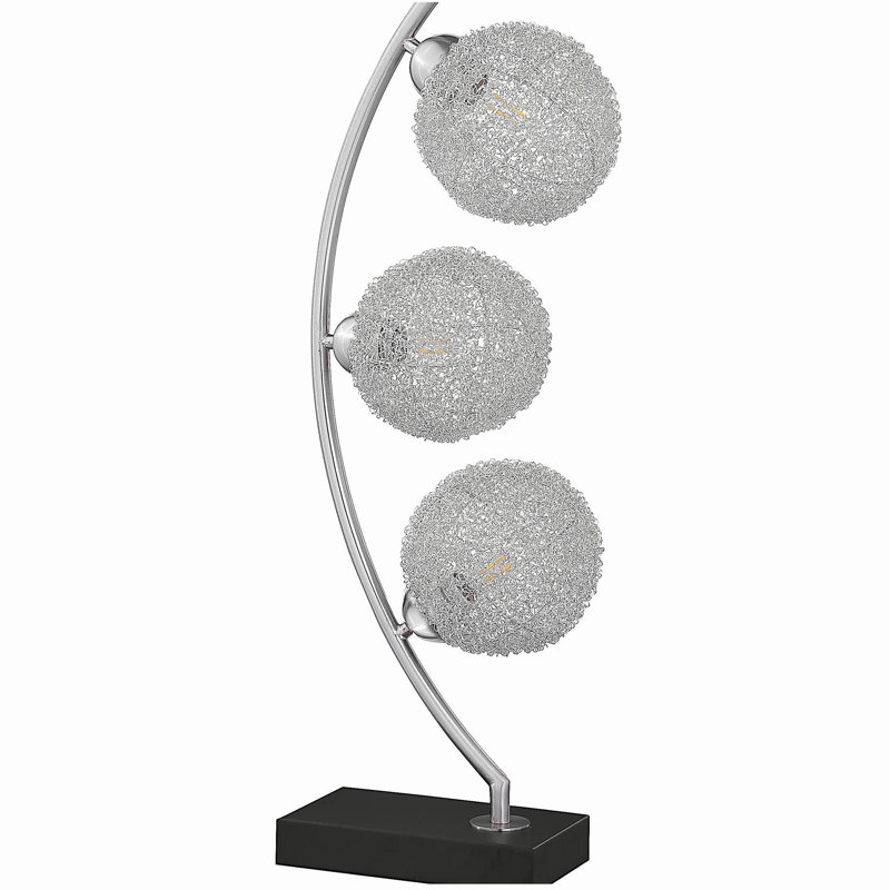 30-inch Woven Spherical Metal Table Lamp