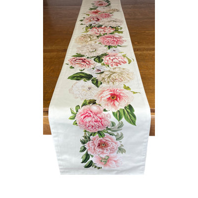 Rectangular Floral Cotton Table Runner