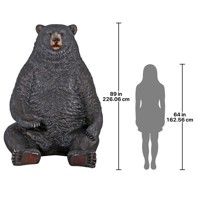 Très jolie statue d'ours assis, Ours noir