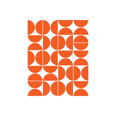 " Mid Century Modern Geometric IV Orange " by The Old Art Studio