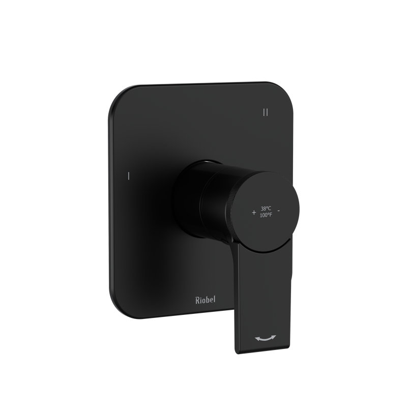 Fresk™ 1/2" Thermostatic and Pressure Balance Trim with 3 Functions, Black