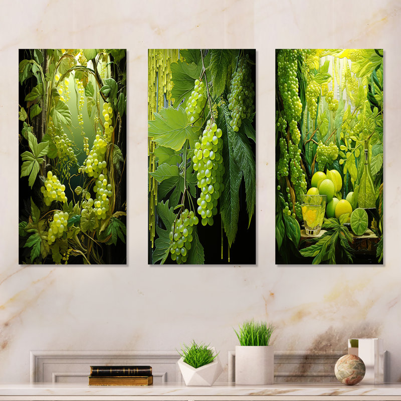 «White White Forest Tranquility - Judaism», ensemble de 3 impressions sur toile, H 28 po x l 36 po, Toile tendue
