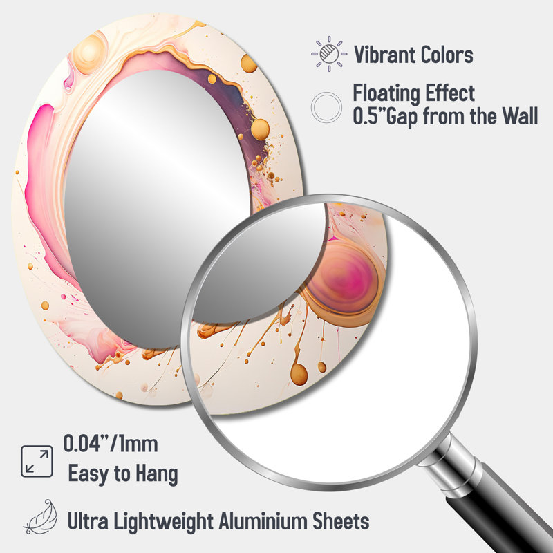 Miroir mural rose, 40 po x 30 po