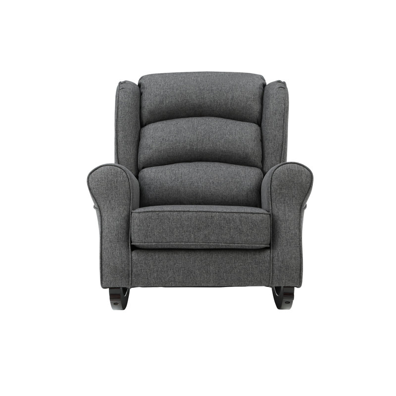 Chaise berçante Fabien en tissu gris