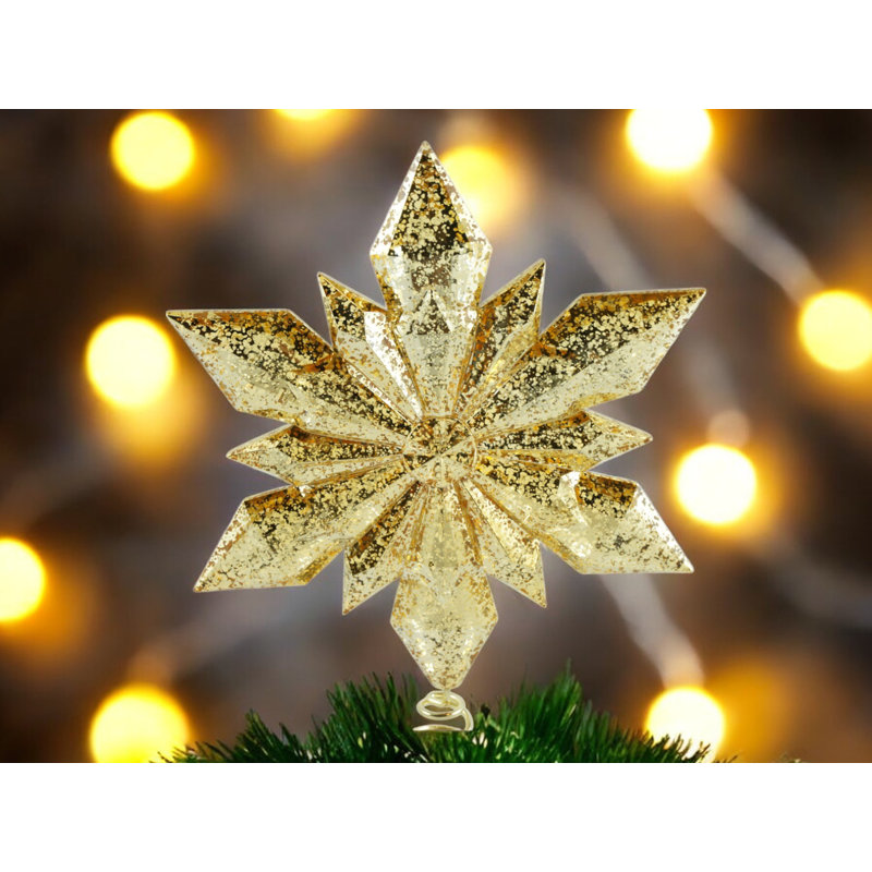 Décoration pour sommet de sapin or enneigé 12,6 po