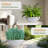 Kute Nest Indoor/Outdoor Large Fiberstone Rondo Bowl Planter D22" (Santorini White)-114407585-114407583