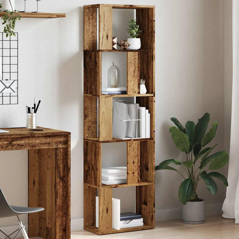 Dowitcher 159cm H x 45cm W Book Cabinet Bookcase, Old Wood