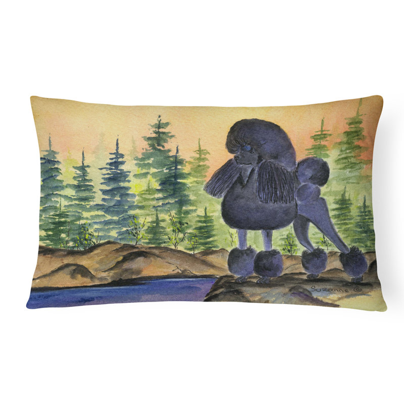 Poodle Outdoor Throw Pillow